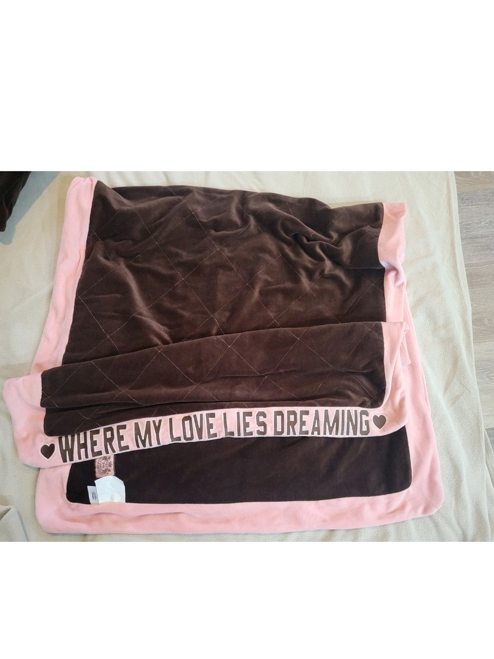 VTG Y2k Juicy Couture Slumber Party/travel Kit Velour Pink & Brown - Picture 5 of 9